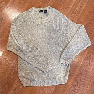 Moda International Gray Chunky Knit Crew Neck Sweater